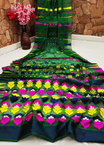 JAMDANI GREEN SAREE