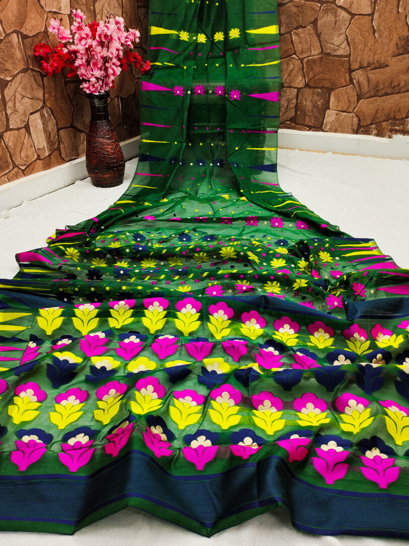 JAMDANI GREEN SAREE